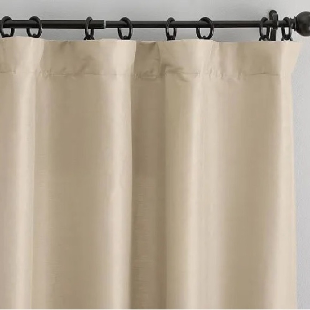 Pottery Barn Silk Dupioni Drape Curtain Panel Pole Top 50x84 neutral sand NWT